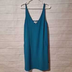 NEW WAYF Teal Shift Mini Dress with Pockets Mediterranean Teal Bridesmaid Medium